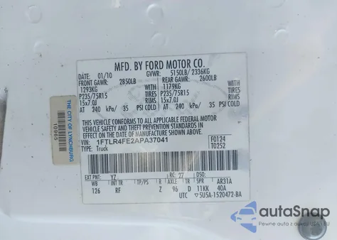 2010 Ford Ranger Super Cab from USA, damaged, VIN 1FTLR4FE2APA37041